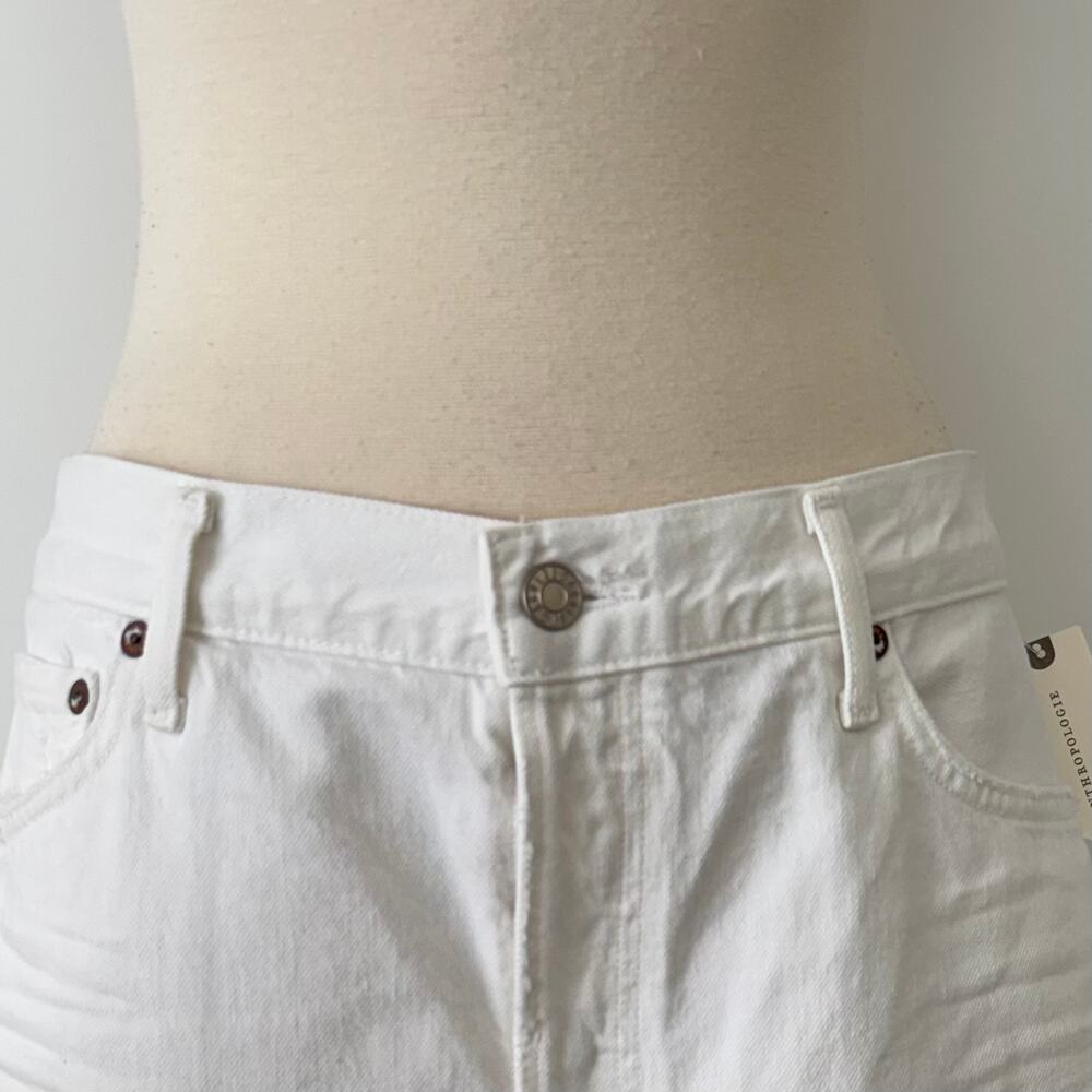 Agolde Anthropologie Parker Vintage Cutt-Off Shorts Denim Jeans in White 33 NWT - Picture 3 of 11